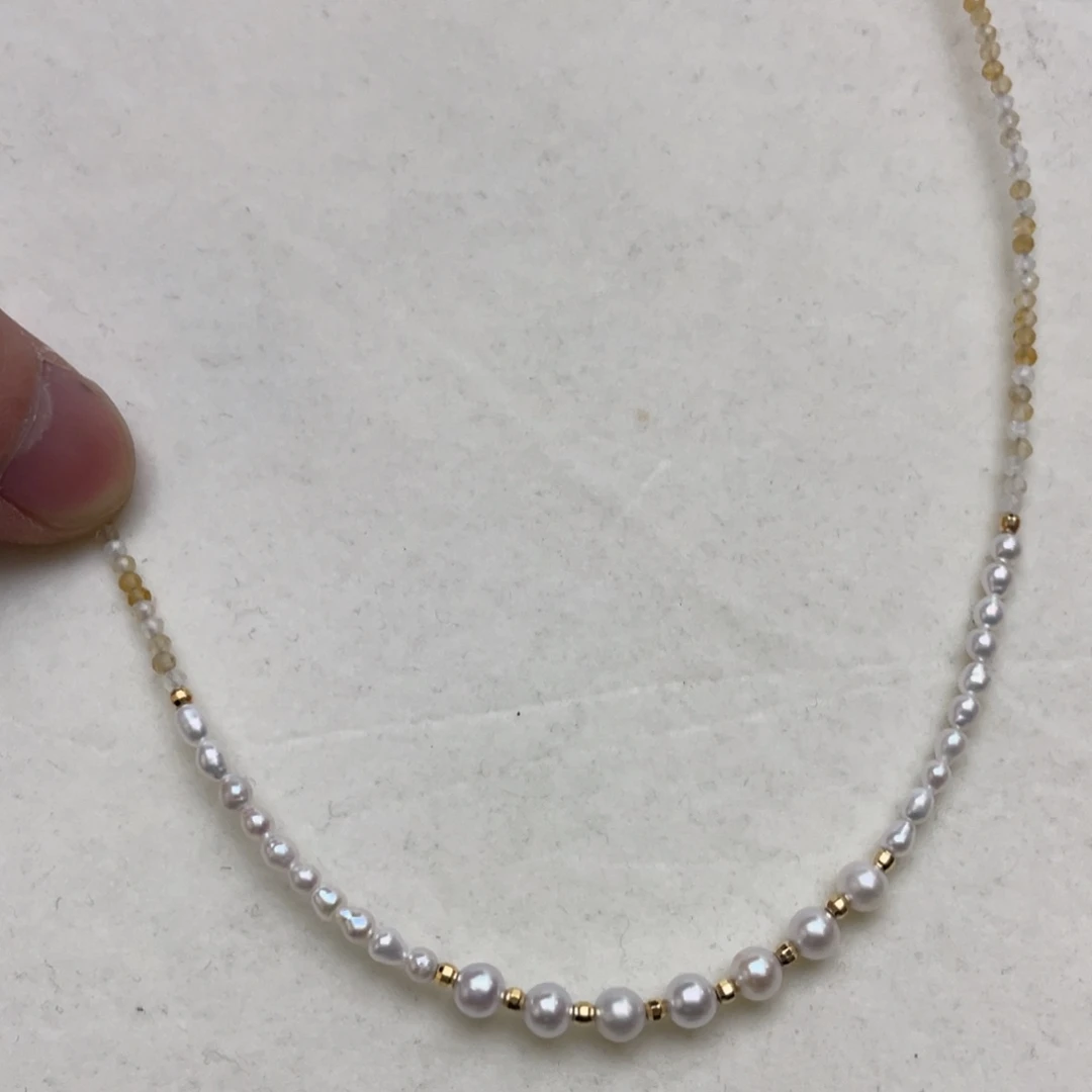 银S925镶嵌淡水珍珠颈饰