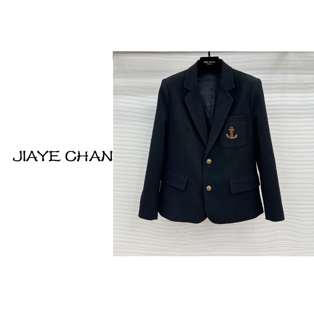 JIAYE CHAN高级感减龄刺绣西装外套