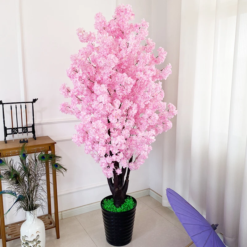桃花仿真花桃花樱花客厅摆件客厅装饰花摆设大型桃树落地绿植塑料