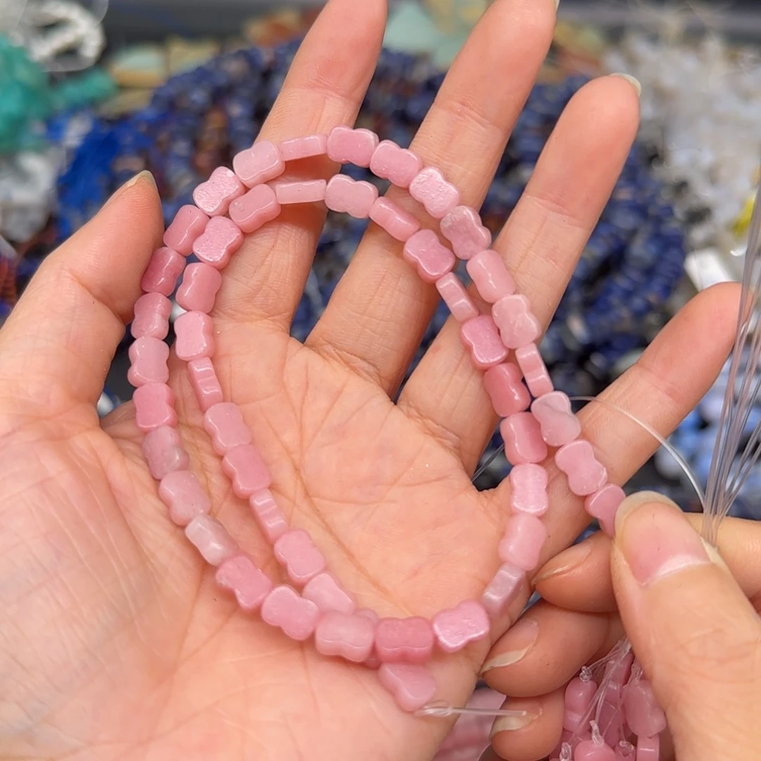 玛瑙/玉髓合金珠宝半成品粉澳宝葫芦6mm一条