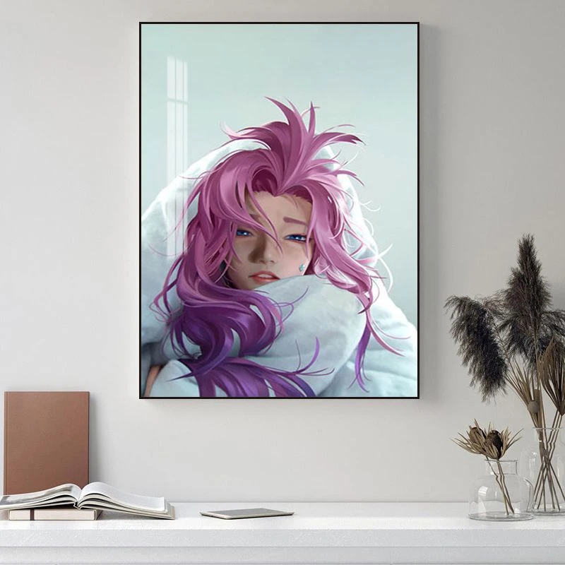 英雄联盟游戏人物装饰画电竞房萨勒芬妮挂画卧室LOL卡莎阿狸壁画