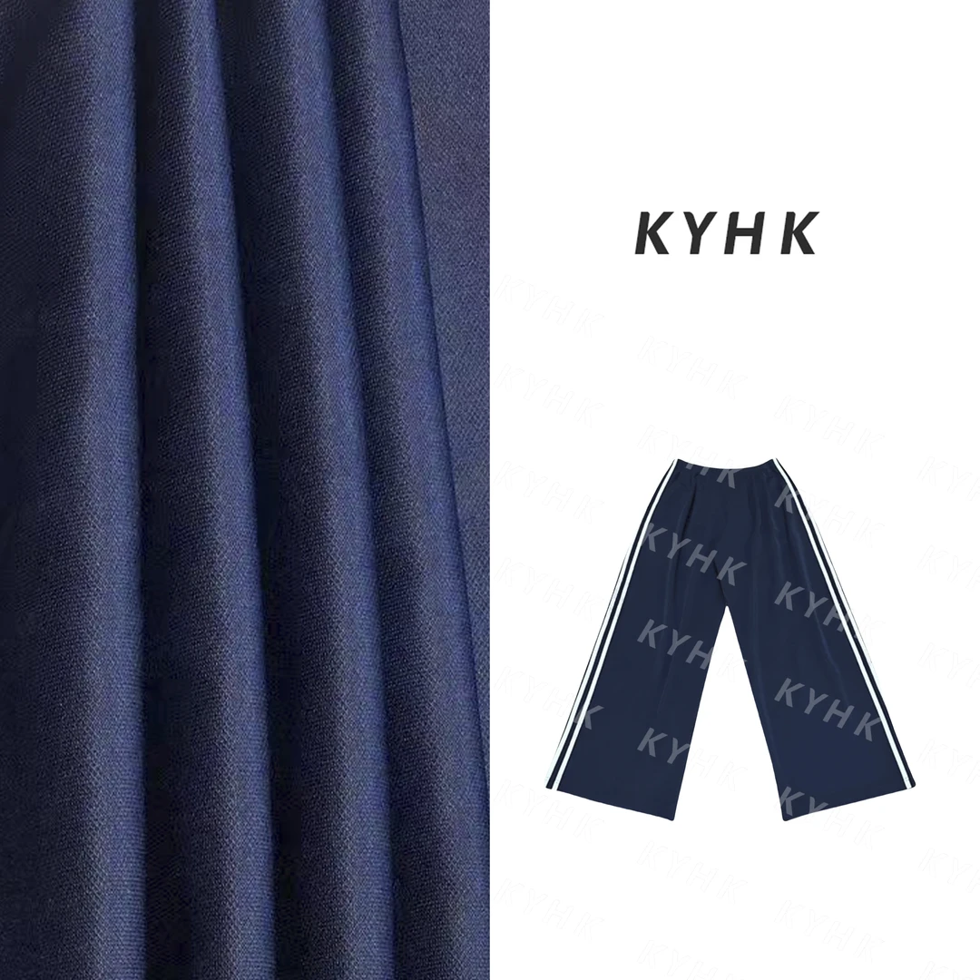 KYHK两条杠校服裤简约运动风休闲阔腿裤女250425