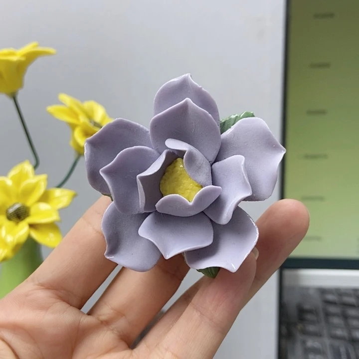 摆件手工制作陶瓷花