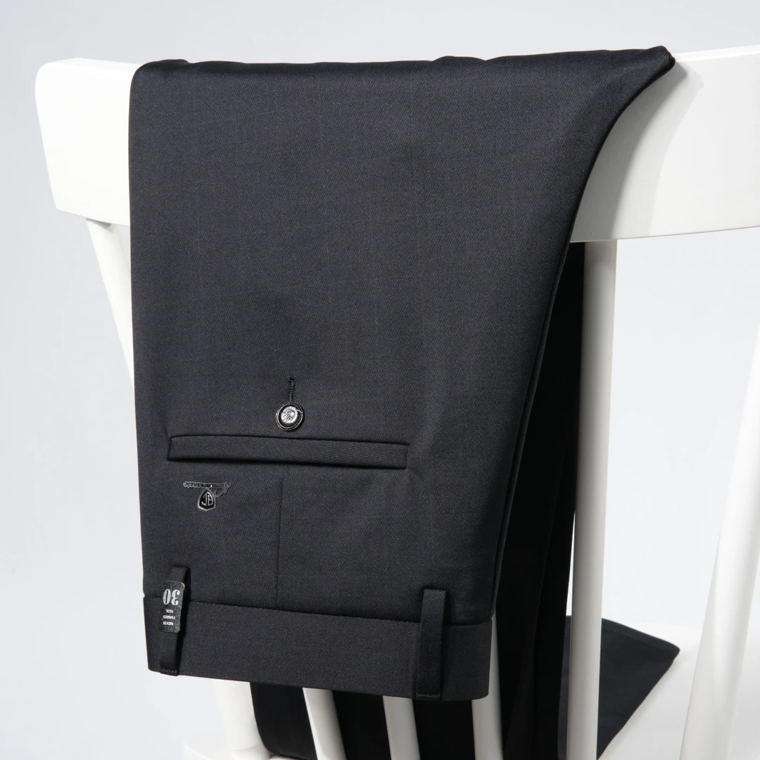 D-1004夏季锦氨四面弹力黑色暗花柔软亲肤丝滑垂顺男士休闲裤