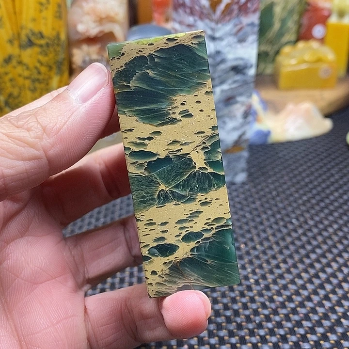 青田石印石雅安金丝绿