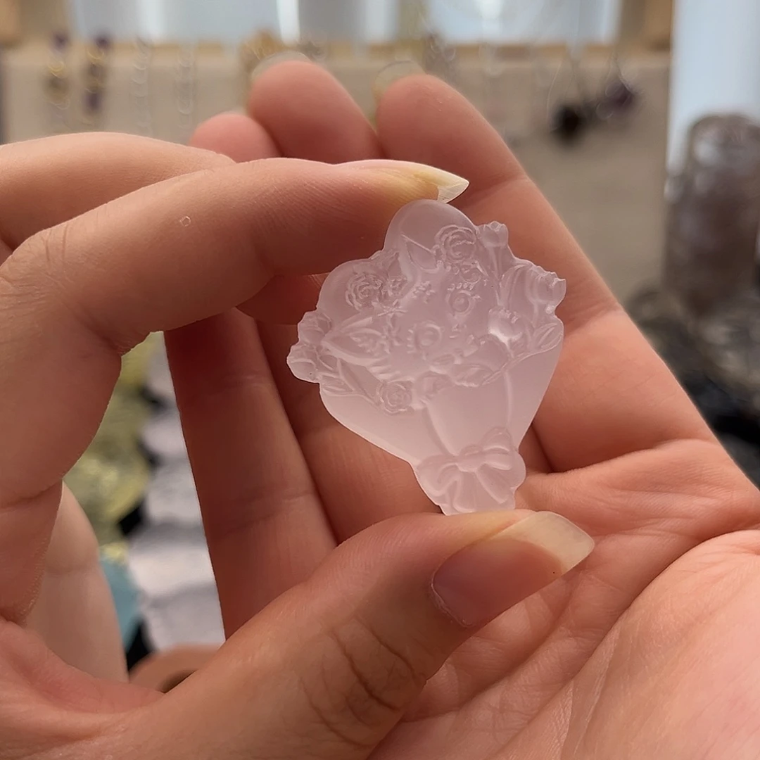 颈饰银S925镶嵌紫晶月*粉水花束