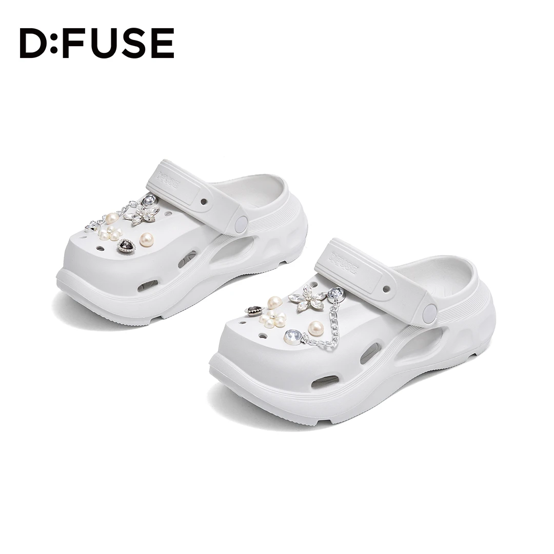 D:Fuse/迪芙斯2025年新款休闲风洞洞鞋夏季厚底时尚潮流包头凉鞋