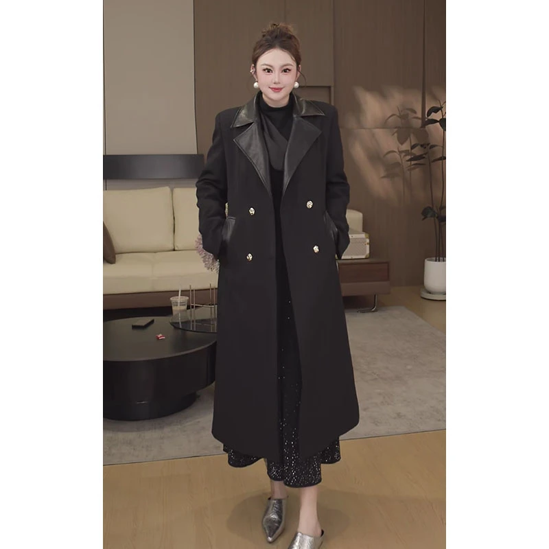 2025秋冬新款时尚大气设计感韩版夹棉风衣外套jinlin-"韩智恩”