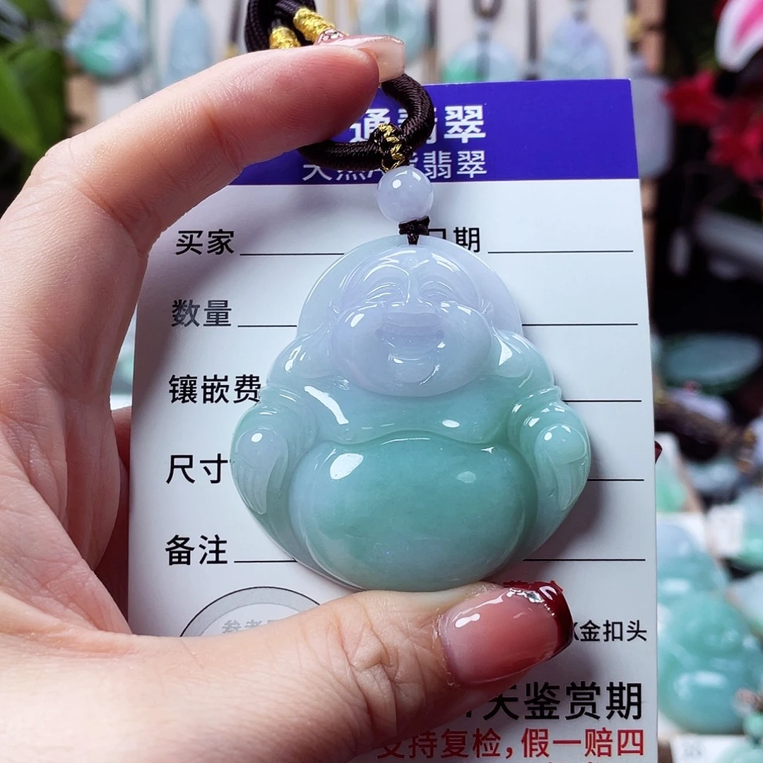 翡翠未镶嵌颈饰佛公22