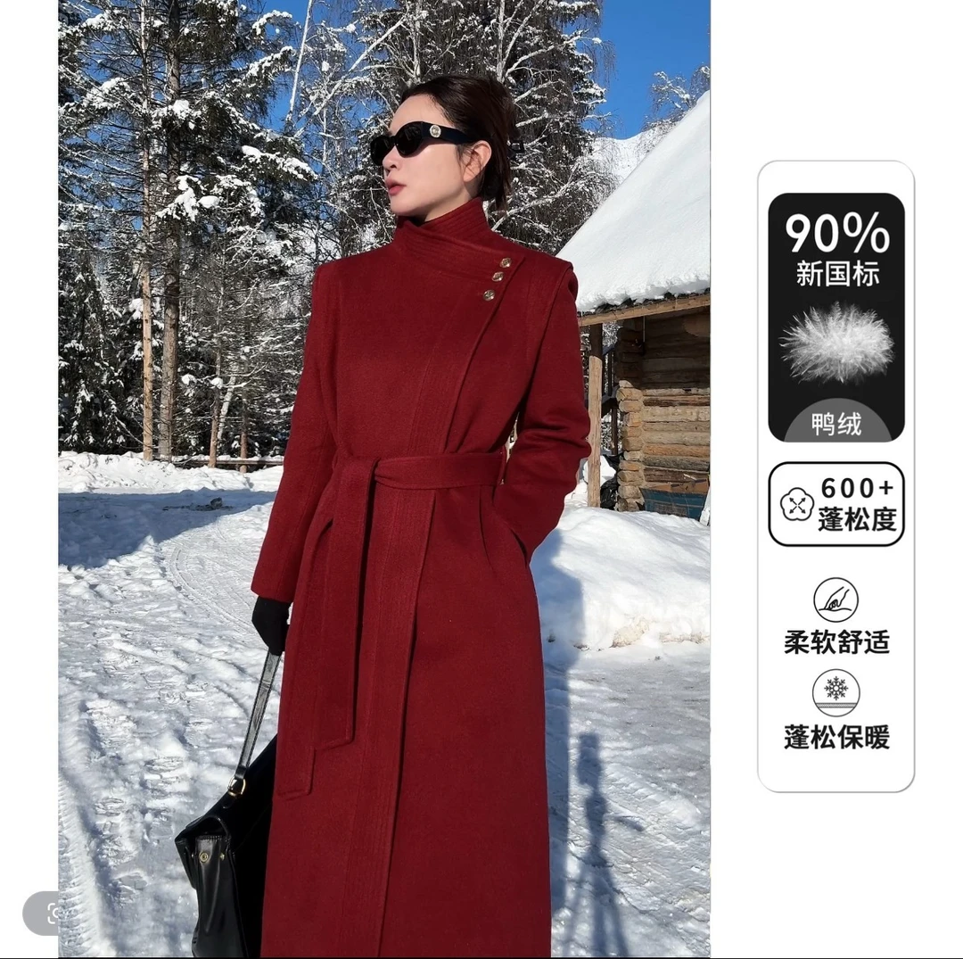 【90白鸭绒】丸子羽绒韩版外套女时尚2024长款大衣气质修身显瘦加厚