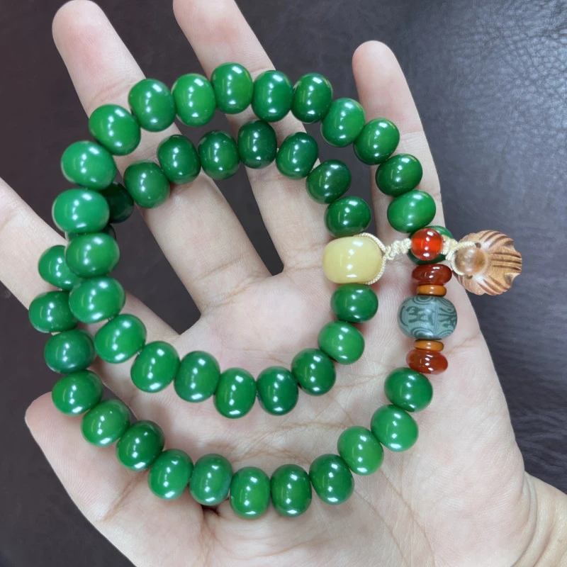 MK757青柠菩提手串多圈（无礼盒）