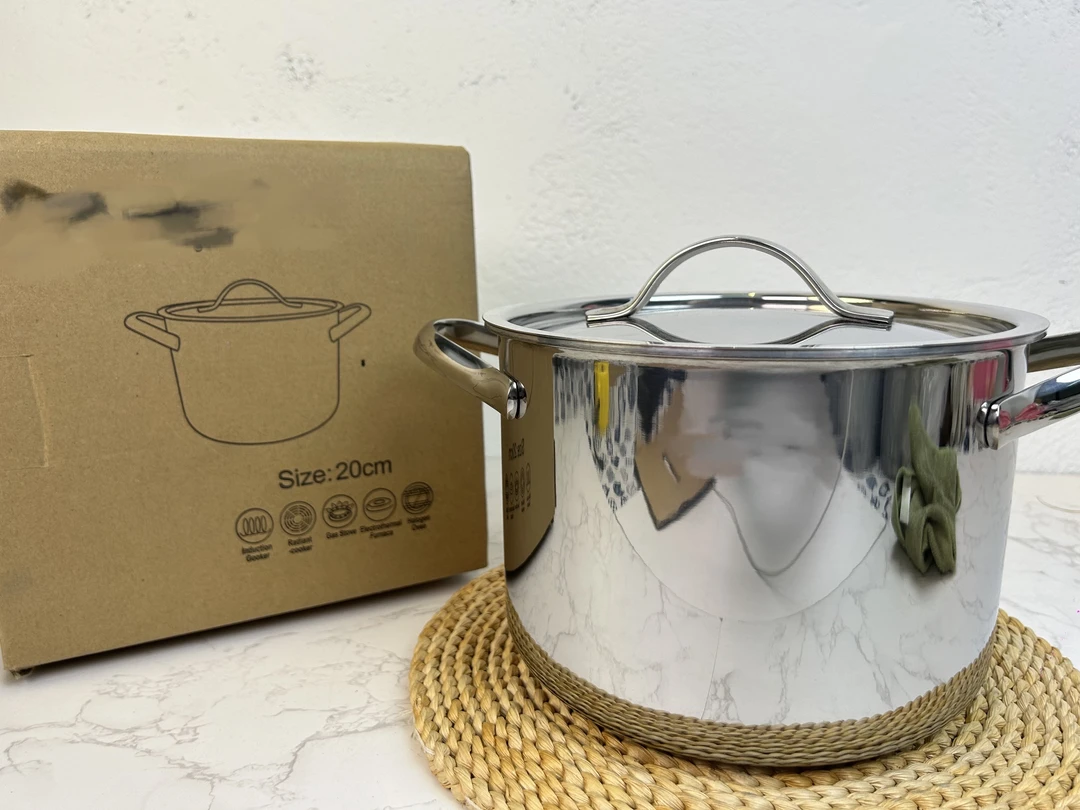 316不锈钢7层钢20cm*15cm钢盖汤锅（外贸尾货带盒）