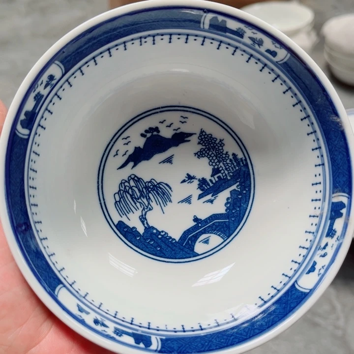 青花玲珑5.5寸饭碗梧桐