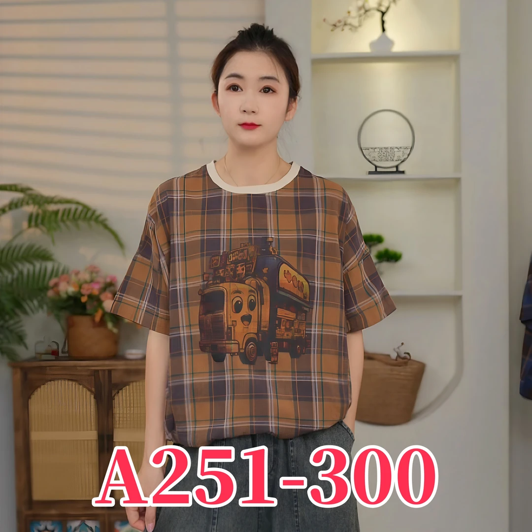 【A251-300 】2025夏季新款韩版印花T恤打底衫裤子女上衣外套