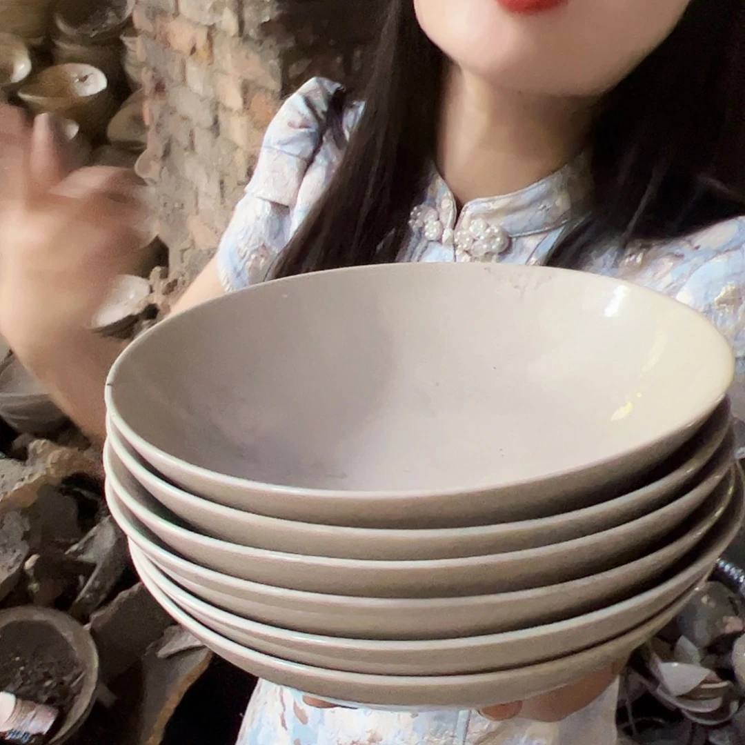 摆件老陶泥盘子6块