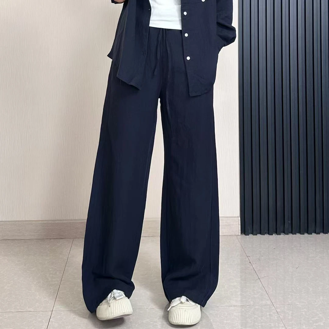 亚麻裤子夏直筒裤阔腿休闲显瘦高腰时尚百搭女士夏季宽松垂感