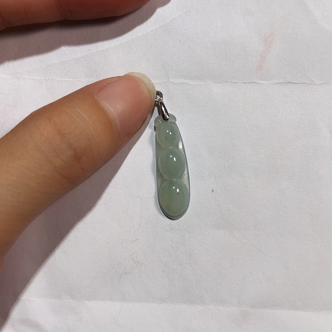 翡翠银S925镶嵌颈饰A货翡翠镶嵌银扣