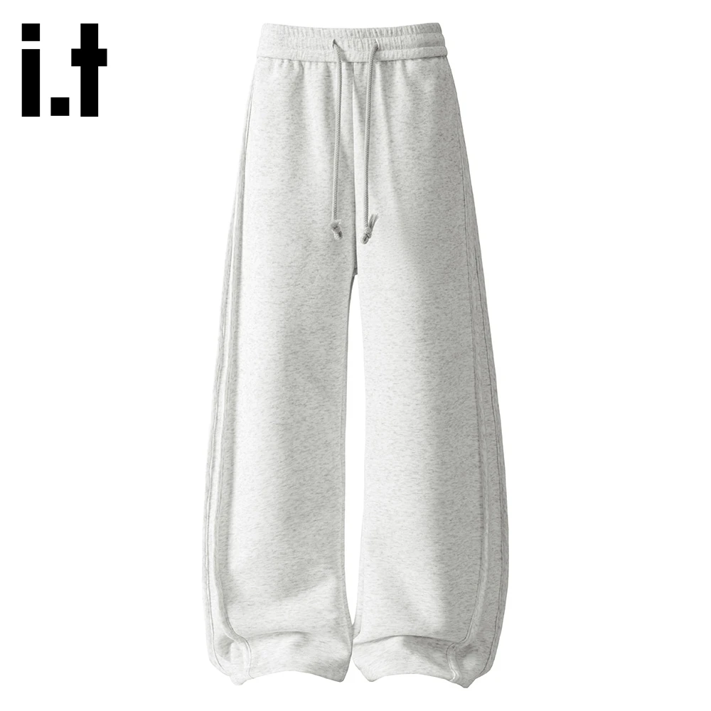 it:CHOCOOLATE简约纯色垂感运动卫裤男士2025秋冬新款潮牌阔腿裤