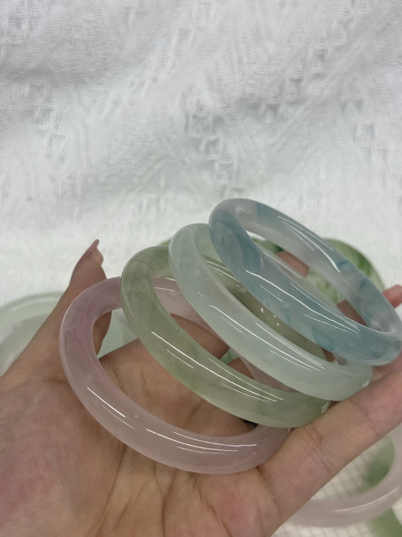 {1号圆} 12mm混装冰透玉镯套装【到手一单10个】