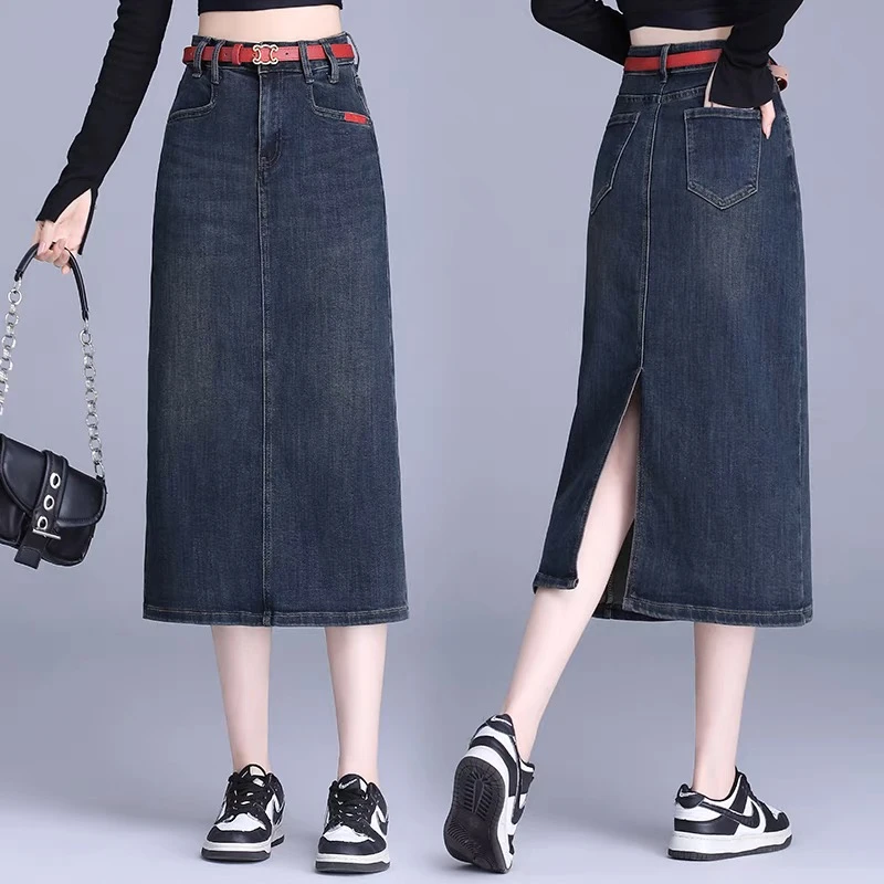 2389【裙长75】牛仔半身裙春秋女春秋季2025新款高腰显瘦包裙半身裙