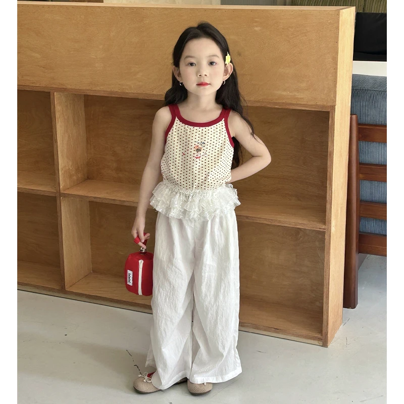 0420-点子背心+白色花边速干裤