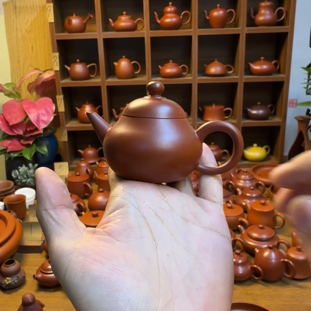 茶壶紫砂潮州朱泥壶剑梨75cc