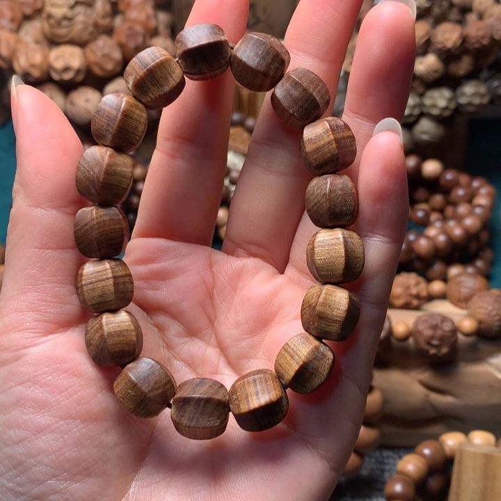 檀香木手串/手链老山檀香1.2焦糖瑕