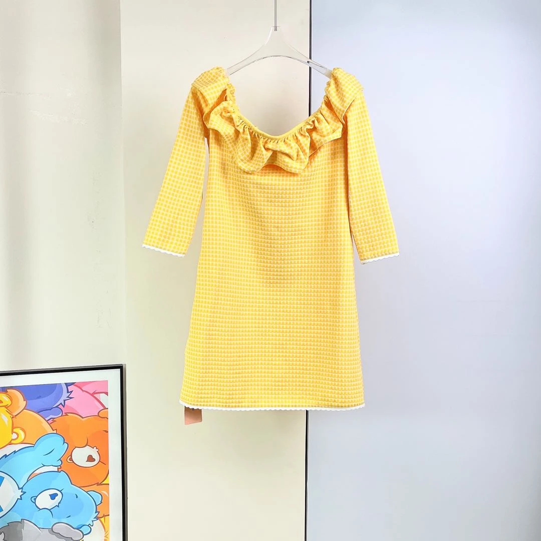 闲置/Miumiu/缪缪/一字肩连衣裙/S码/Xspy128