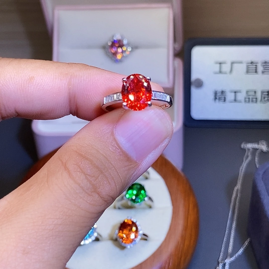 银S925镶嵌戒指碧玺