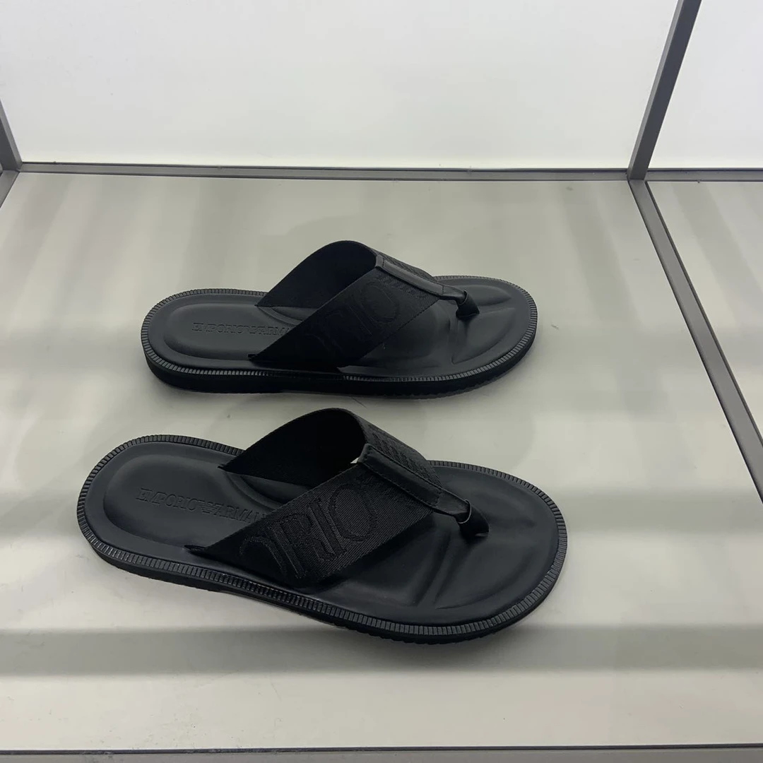 全新未使用 GIORGIO ARMANI/阿玛尼 男鞋EA拖鞋人字拖