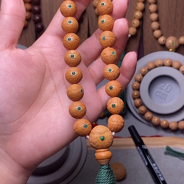 凤眼菩提手串12mm➕绿宝石镶嵌