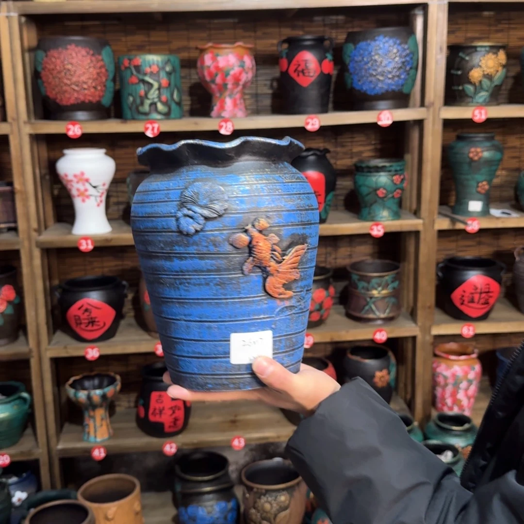 带孔高端浮雕花盆炸炸炸