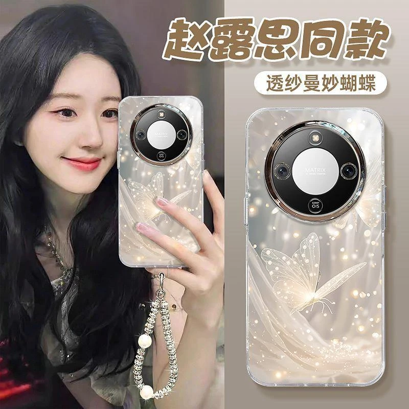曼妙蝴蝶适用荣耀X70手机壳荣耀x60i保护壳荣耀x50防摔