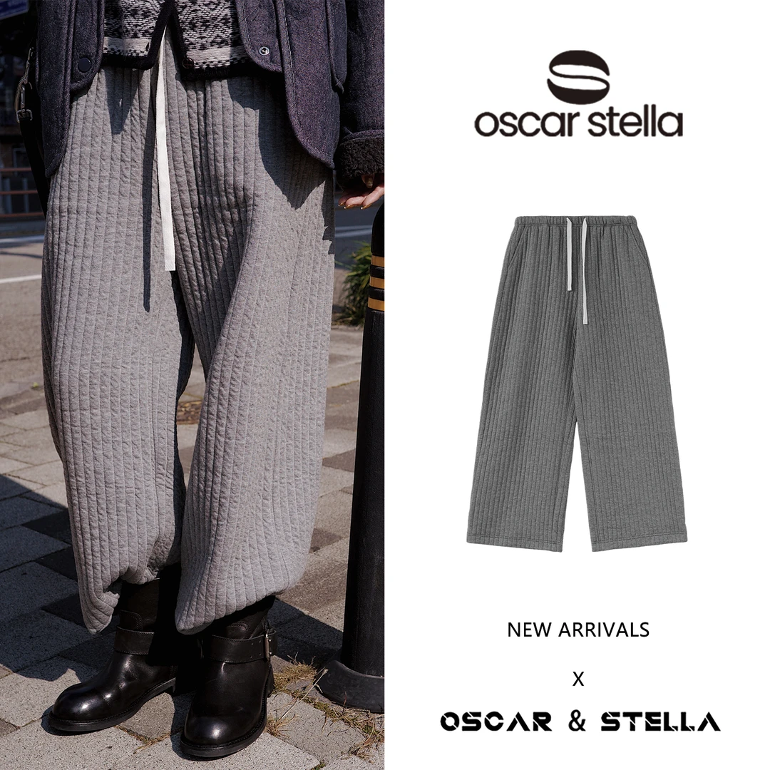 OSCAR&STELLA【一条棉裤】宽松直筒百搭舒适松紧腰休闲裤319-05705