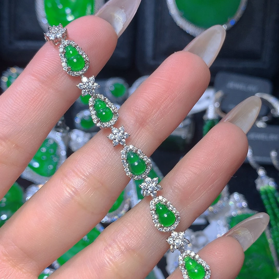 翡翠吊坠(不含链)银S925镶嵌翡翠