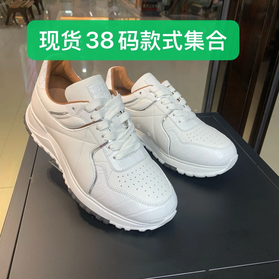 断码特价手工鳄鱼皮休闲鞋38码