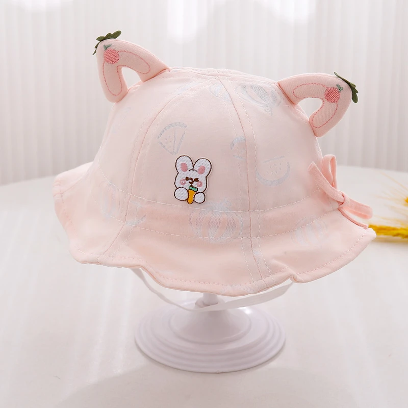婴儿帽子春秋季薄款宝宝男防晒遮阳帽婴幼儿可调夏季渔夫帽盆帽