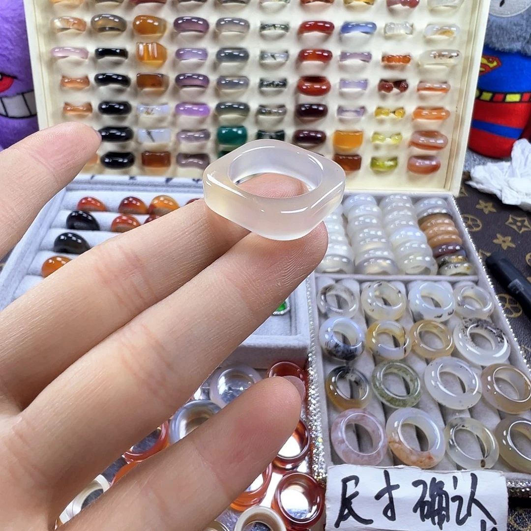 玛瑙/玉髓未镶嵌戒指B30不退换17.3港