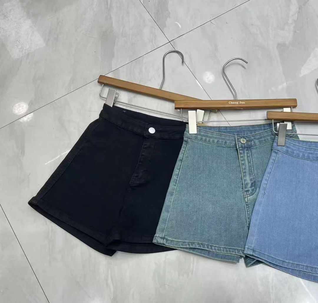 2025春夏黑色高腰打底短裤女辣妹修身显瘦a字弹力裤外穿牛仔热裤