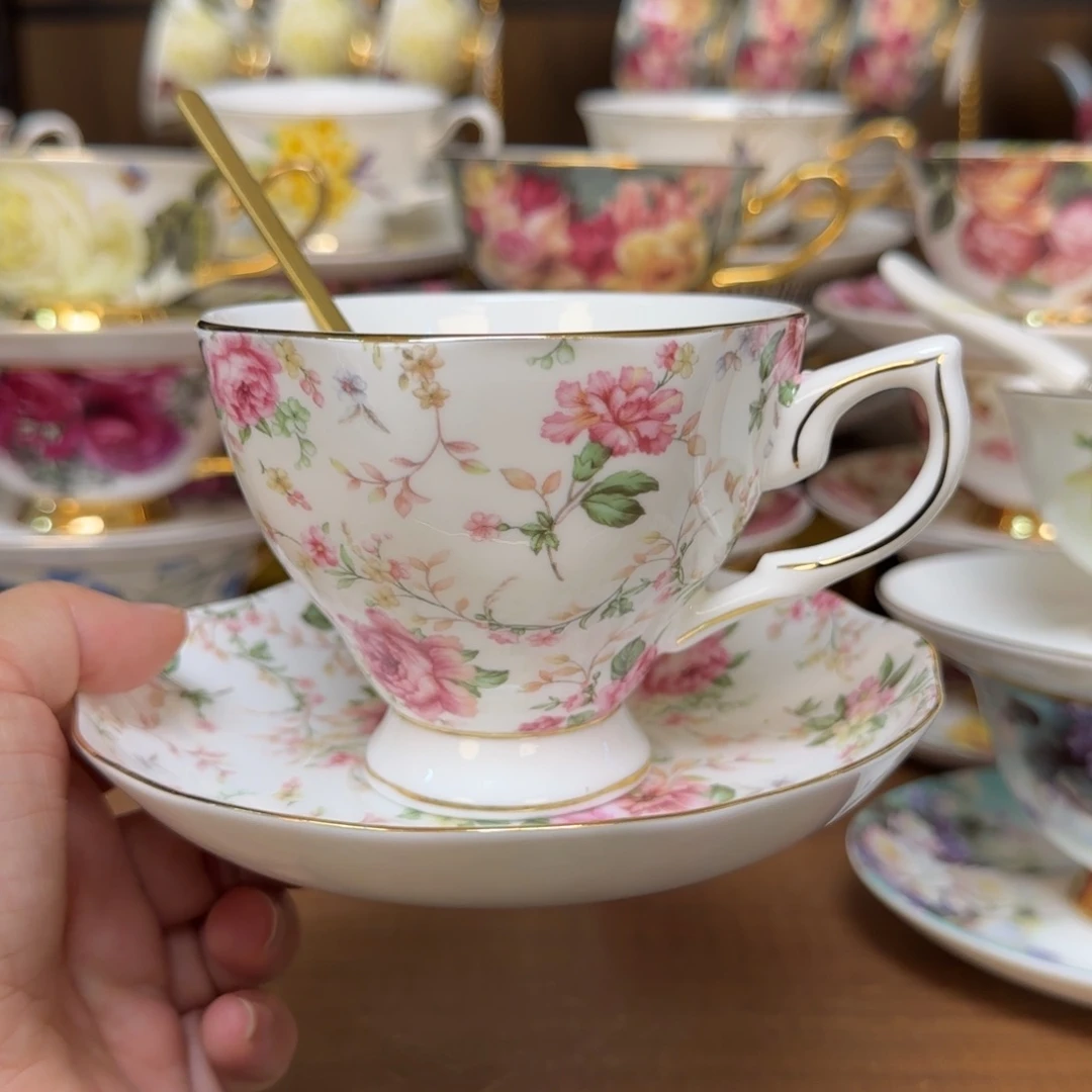 45%以上骨粉骨瓷白色一杯一碟一勺快递装（拍两套送杯架）