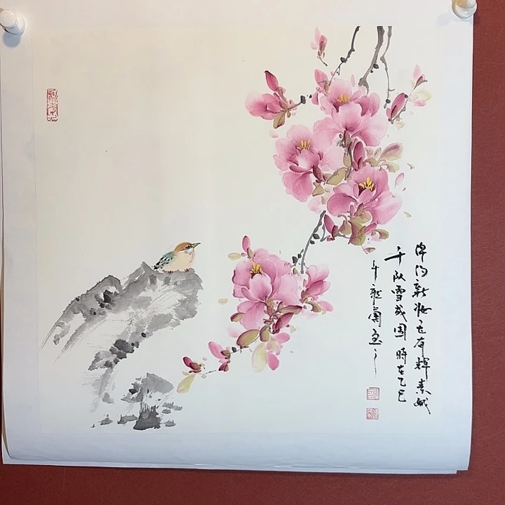 国画听兰老师花鸟