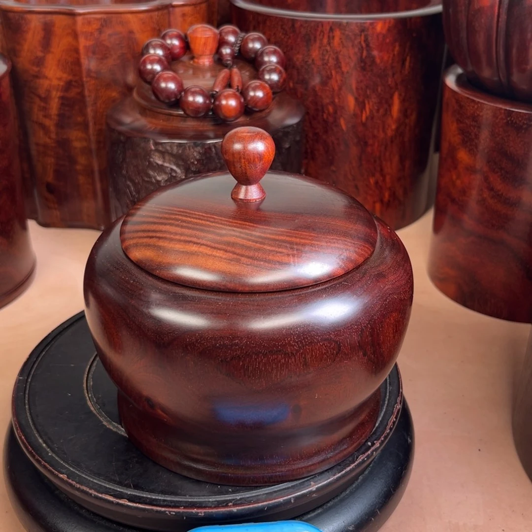 檀香木小叶紫檀茶叶罐