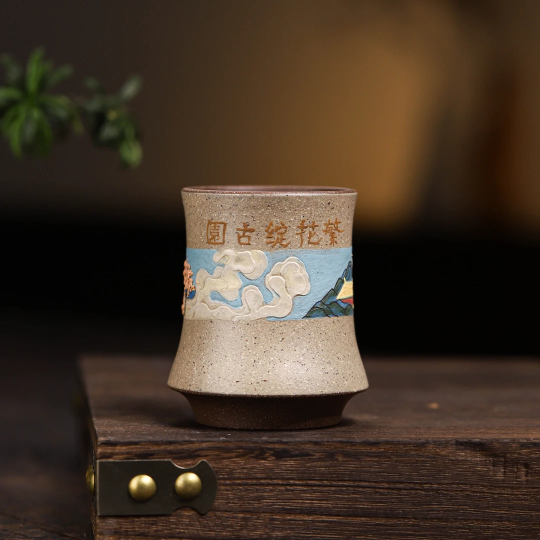 手工杯丨老树抽新 粉浆 柱础杯 主人杯