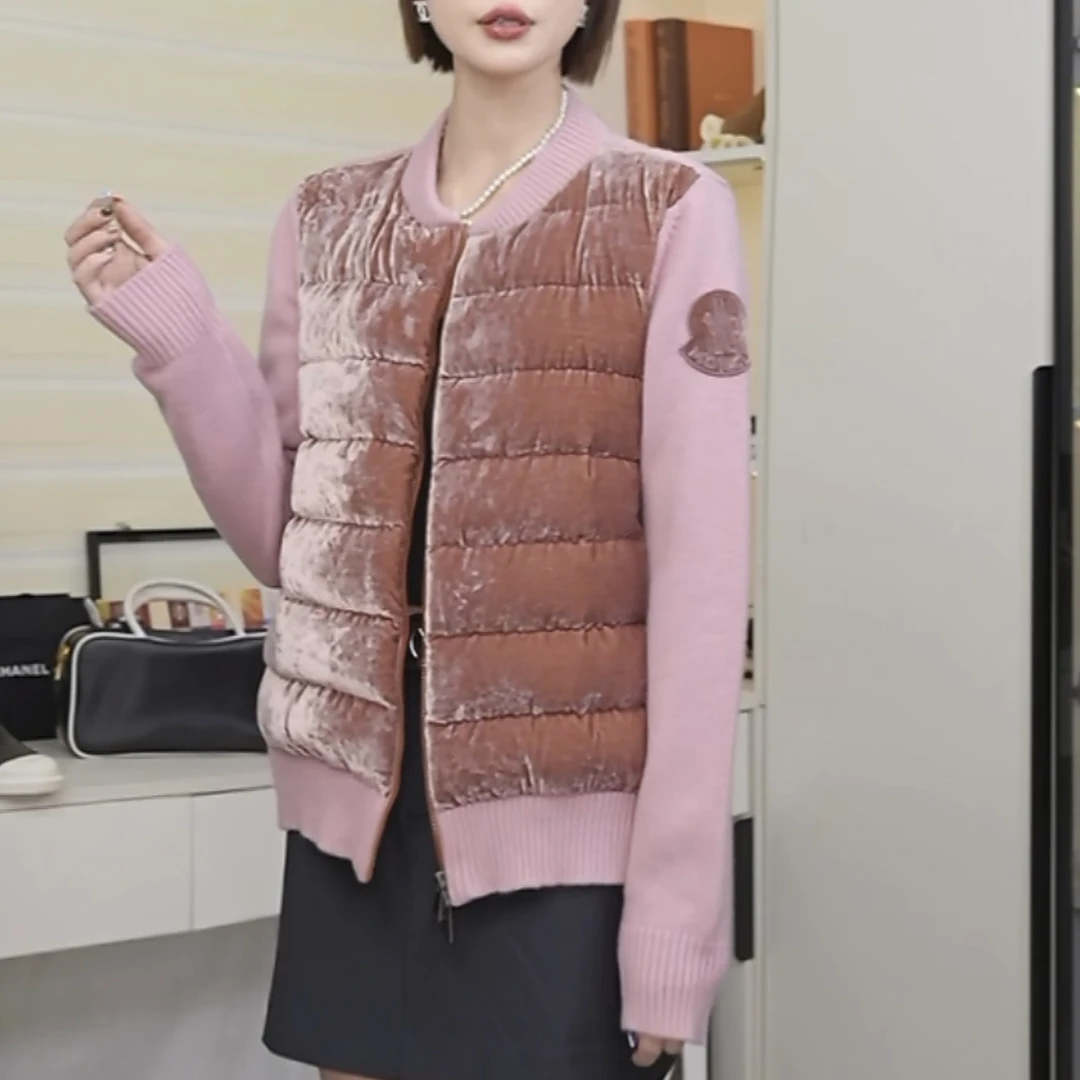 未使用 MONCLER 汤/P245621632/ 徽章logo 拼接设计 羽绒服