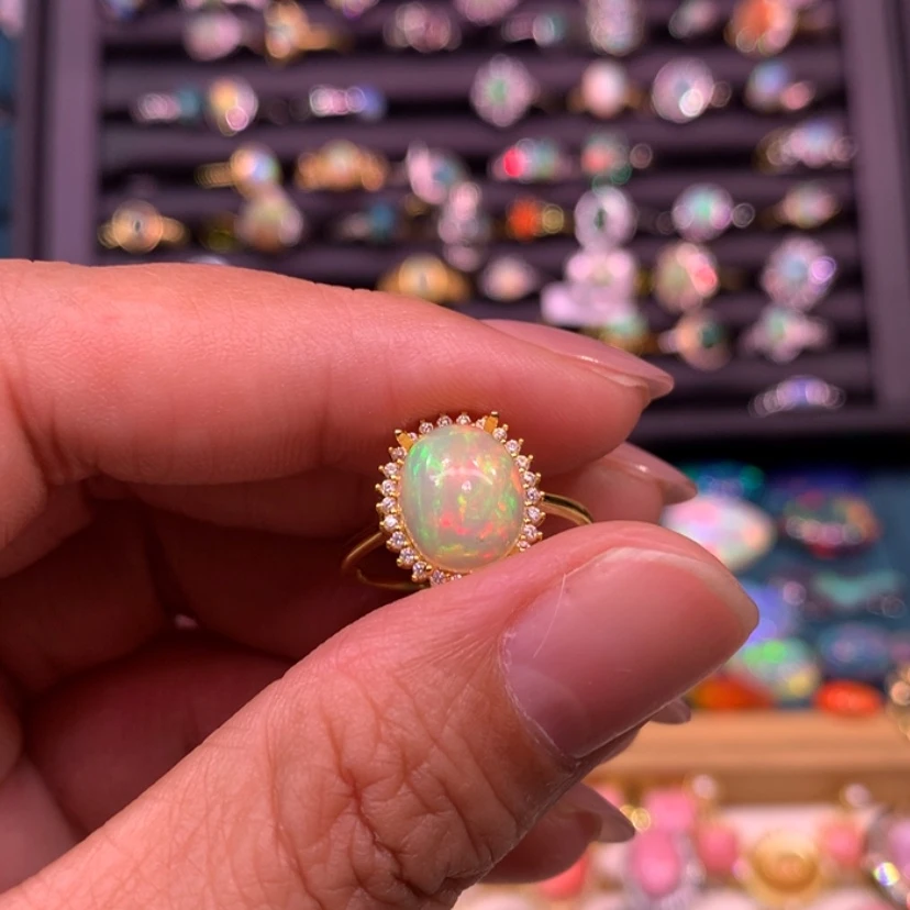 【闪购商品】欧泊戒指款式银S925镶嵌Q*