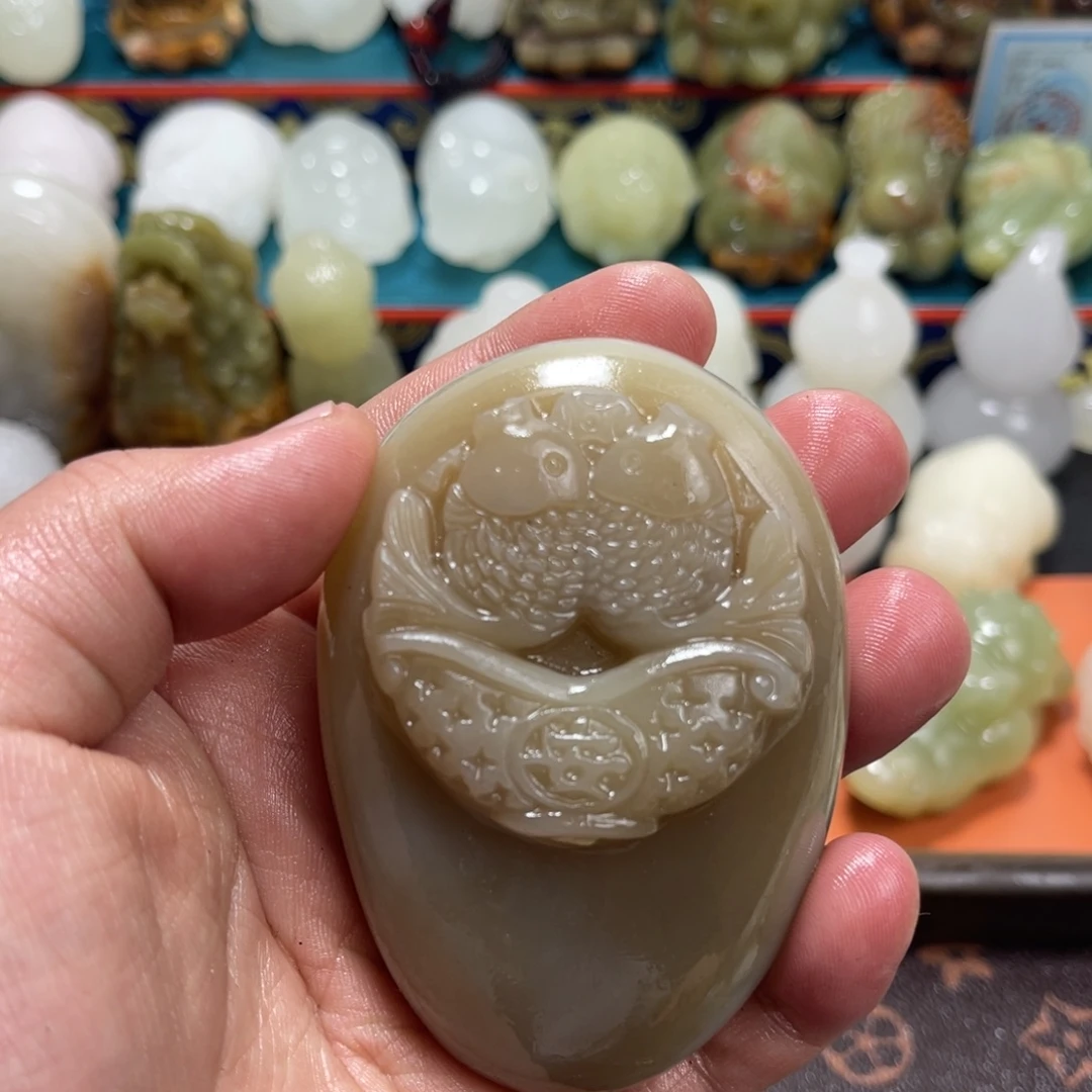 石材石材方解石手把件不退换