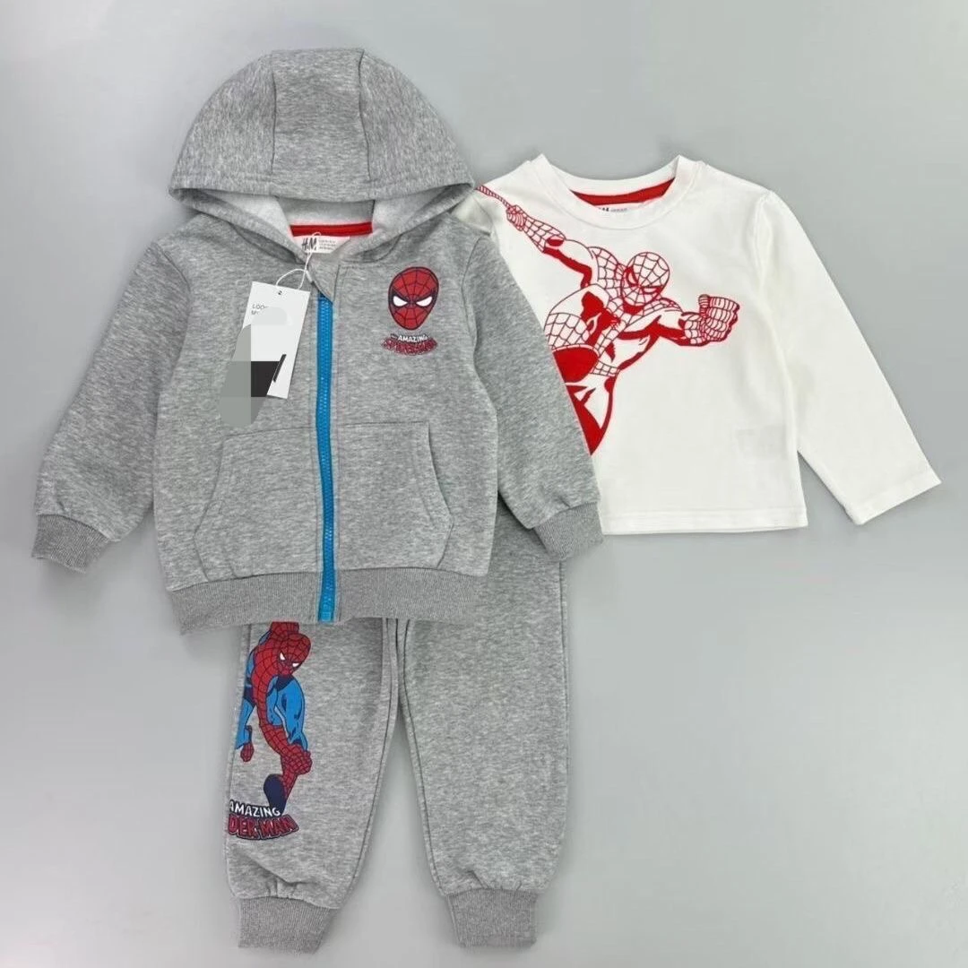 男童套装蜘蛛侠春秋衣服新款三件套儿童卫衣童装长袖洋气