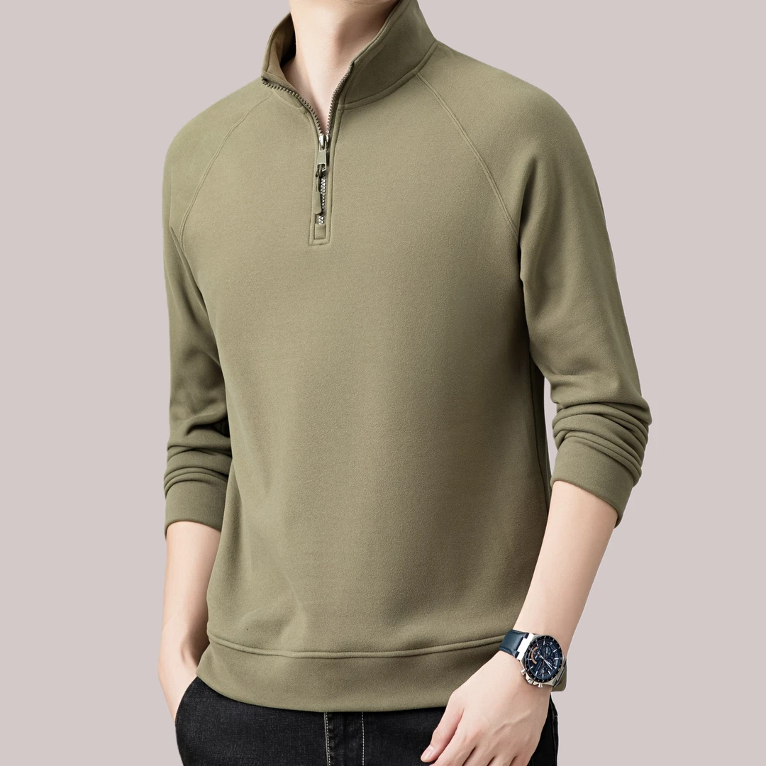【商场同款】秋冬男运动服休闲卫衣套头半开拉链立领长袖打底衫上衣