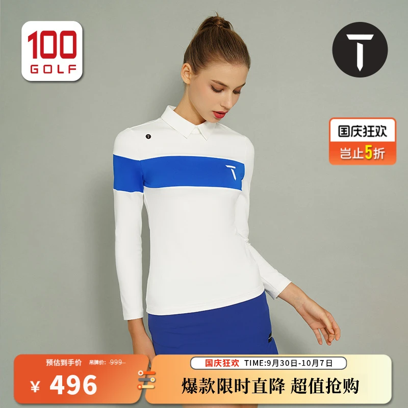 T/欧巡赛高尔夫女士长袖T恤秋季针织弹力翻领Polo衫女EF222PC162