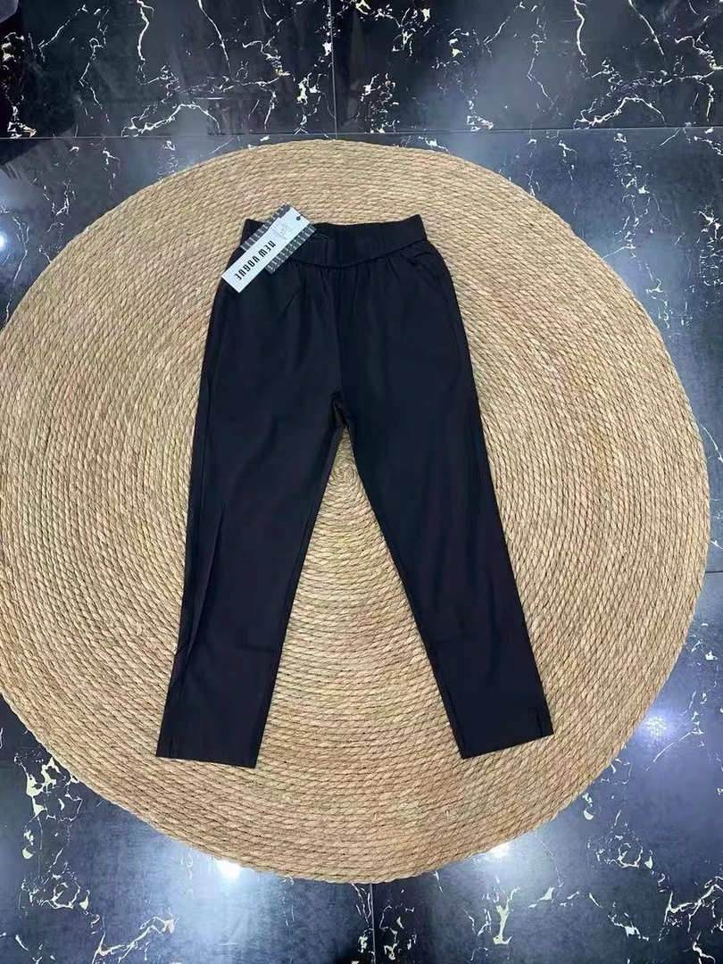 8083 夏季黑色薄款直筒高腰烟管裤女窄版小个子显瘦休闲裤 F80